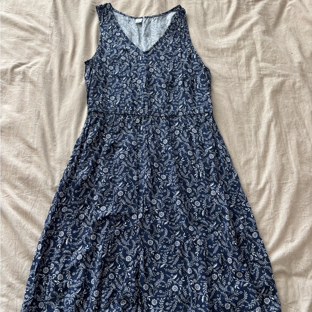Old Navy Navy Blue Floral Midi Dress